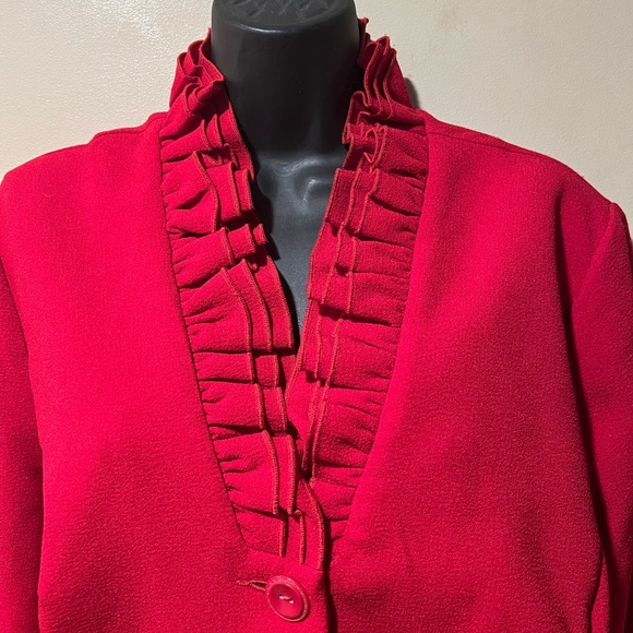 Tradition Red Ruffled Blazer & Skirt Set - Picture 4 of 16